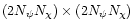 $(2N_\psi N_\chi)\times(2N_\psi N_\chi)$