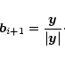 \begin{displaymath}
%
{\vec b}_{i+1}=\frac{\vec y}{\vert\vec y\vert}\cdot
\end{displaymath}