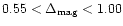 $0.55 < \Delta_{\rm mag} < 1.00$