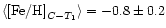 $\langle{\rm [Fe/H]}_{C-T_1}\rangle=-0.8\pm0.2$