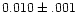 $0.010\pm.001$