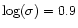 $\log(\sigma)=0.9$