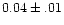 $0.04\pm.01$