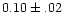 $0.10\pm.02$