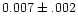 $0.007\pm.002$