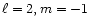 $\ell=2,m=-1$