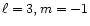 $\ell=3,m=-1$