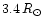 $3.4\,R_\odot$