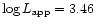 $\log L_{\rm app} =
3.46 $