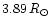 $3.89\,R_\odot$