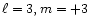 $\ell =3,m=+3$