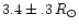 $3.4\pm.3\,R_\odot$