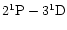 $2^1{\rm P}-3^1{\rm D}$