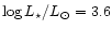$\log
L_{\star}/L_{\odot}= 3.6$