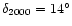 $\delta_{2000} =
14^{\circ}$