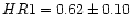 $HR1 = 0.62 \pm 0.10$