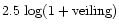 $2.5\,\log(1+{\rm veiling})$