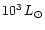 $10^3\,L_\odot$