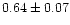$0.64\pm 0.07$
