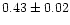 $0.43\pm 0.02$