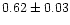 $0.62\pm 0.03$