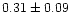 $0.31\pm 0.09$