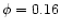 $\phi =0.16$