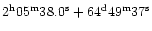 $2^{\rm h}05^{\rm m}38.0^{\rm s} +64^{\rm d}49^{\rm m}37^{\rm s}$