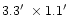 $3.3\hbox{$^\prime$ }\times 1.1\hbox{$^\prime$ }$