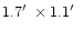 $1.7\hbox{$^\prime$ }\times 1.1\hbox{$^\prime$ }$