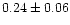 $0.24\pm 0.06$