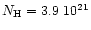 $N_{\rm H}=3.9~10^{21}$