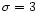 $\sigma =3$