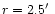 $r=2.5\hbox{$^\prime$ }$