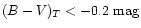 $(B-V)_{T}<-0.2 \mbox{~mag}$