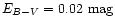 $E_{B-V}=0.02 \mbox{~mag}$