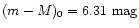 $(m-M)_0=6.31 \mbox{~mag}$