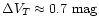 $\Delta
V_{T} \approx 0.7 \mbox{~mag}$