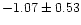 $-1.07 \pm 0.53$