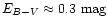 $E_{B-V} \approx 0.3
\mbox{~mag}$