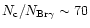 $N_{\rm c} / N_{\rm Br\ensuremath{\gamma} } \sim 70$