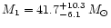 $M_1 = 41.7^{+10.3}_{-6.1}\,M_{\odot}$