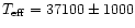 $T_{\rm eff} = 37100 \pm 1000$