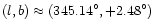 $(l,b)\approx(345.14^{\circ},+2.48^{\circ})$