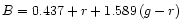 $B=0.437+r+1.589\,(g-r)$