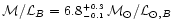 ${\cal M}/{\cal L}_{B}=6.8^{\,\scriptscriptstyle +0.3}_{\,\scriptscriptstyle -0.1}\,
{\cal M}_{\odot}/{\cal L}_{\odot,B}$