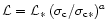 ${\cal L}={\cal L}_{\ast}\,(\sigma_{\rm
c}/\sigma_{\rm c\ast})^{a}$