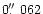 $0\hbox{$.\!\!^{\prime\prime}$ }062$