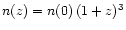 $n(z)=n(0)\,(1+z)^{3}$