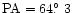 ${\rm PA}=64\hbox{$.\!\!^\circ$ }3$